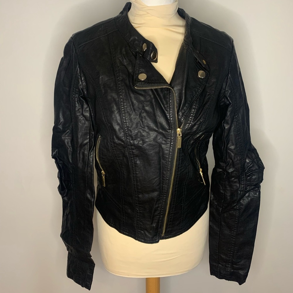 Faux Leather Moto Jacket